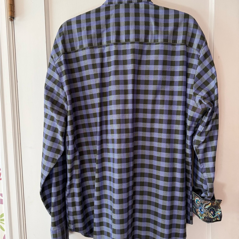 Robert Graham Black and Blue Checked Button-Down Shirt - Picture 7 of 7